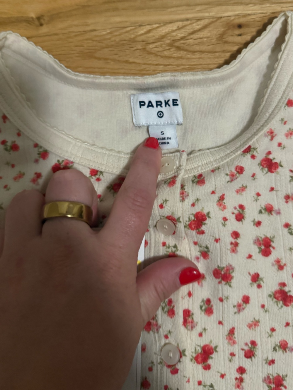 NWT Parker x Target Cream Floral Cardigan Top - Picture 4 of 5